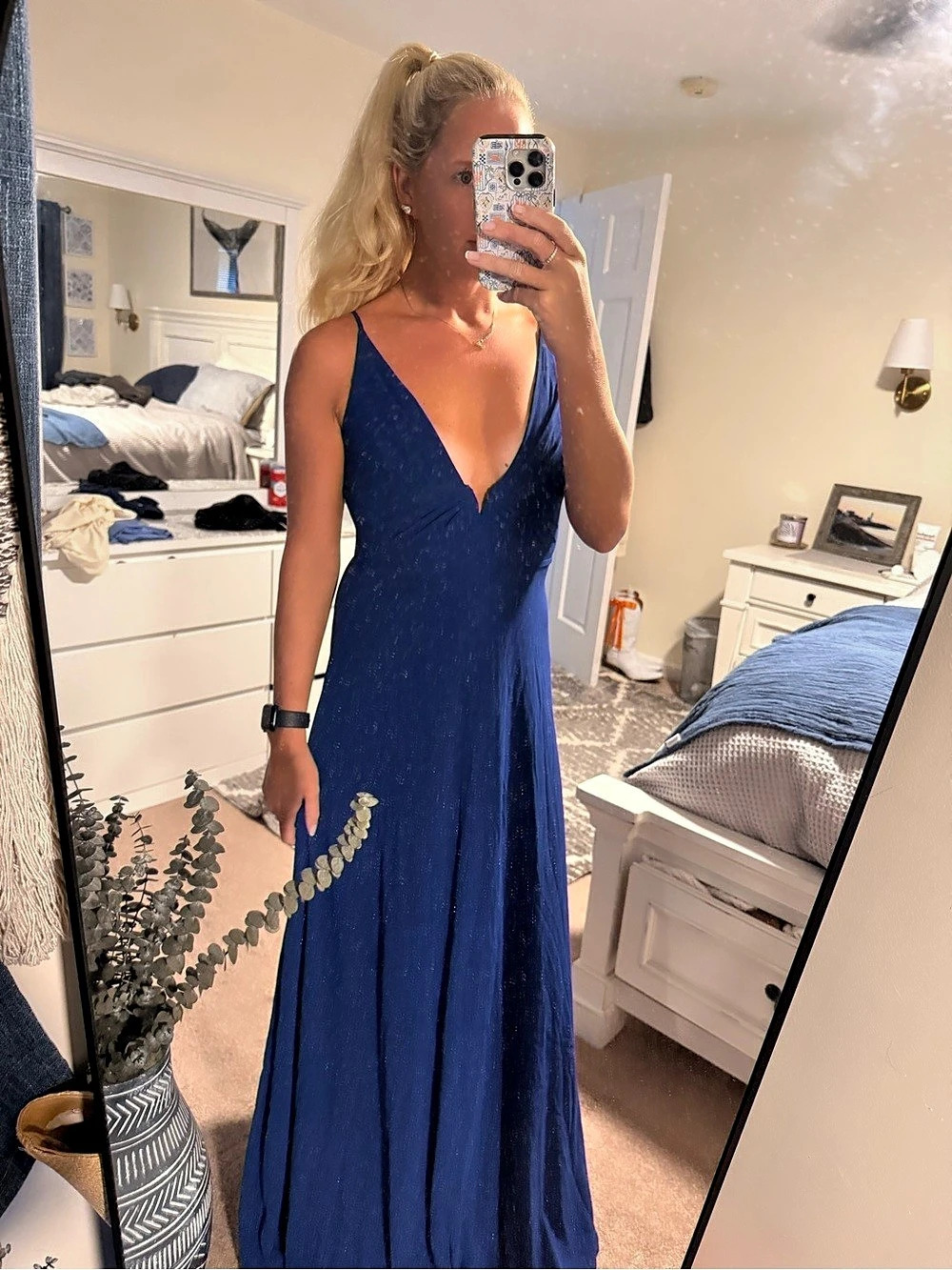 Blue Semi Dress  Like New